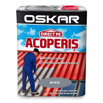 Vopsea Oskar Direct pe Acoperis Gri metal 2.5l Vopsea Oskar Direct pe Acoperis Gri metal 2.5l