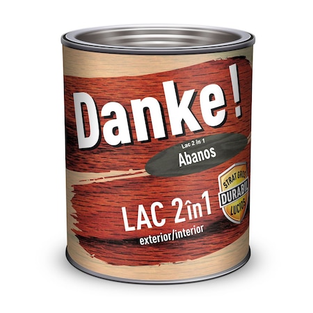 Lac colorat pentru lemn Danke 2 in 1 Abanos 0.75l