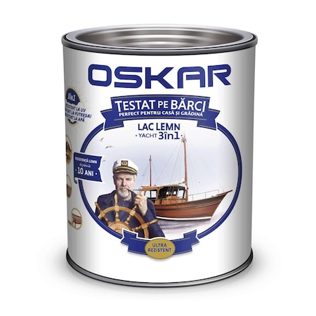 Lac pentru lemn Oskar Yacht 3 in 1, pentru exterior, incolor 2.5L