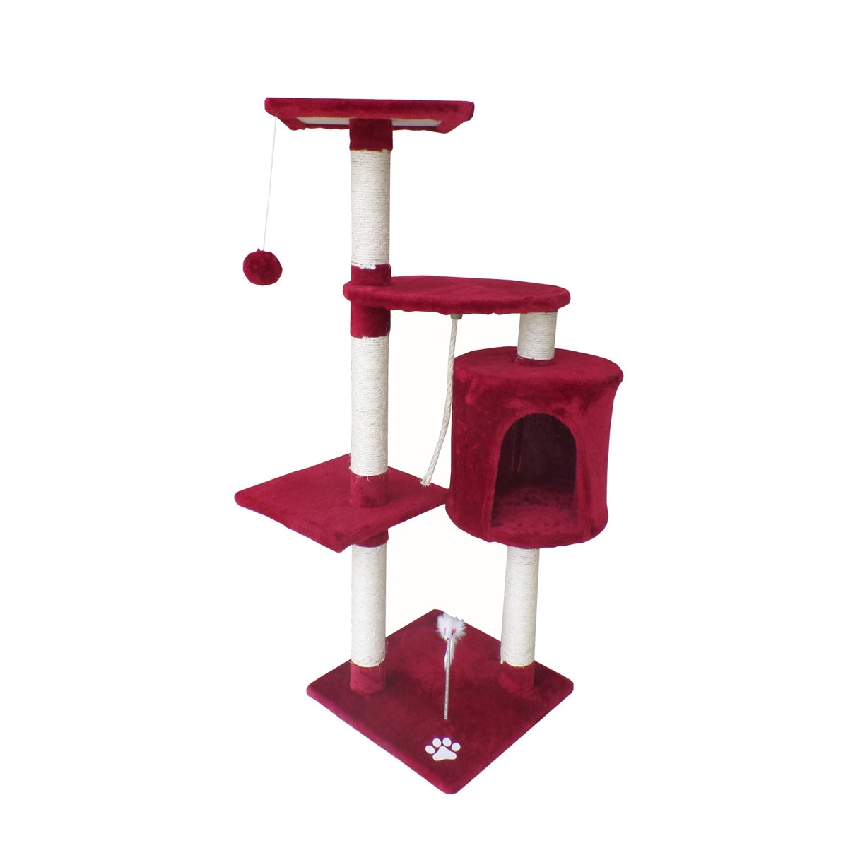 Ansamblu de joaca pisici cu sisal ,Actual,112 cm ,visiniu