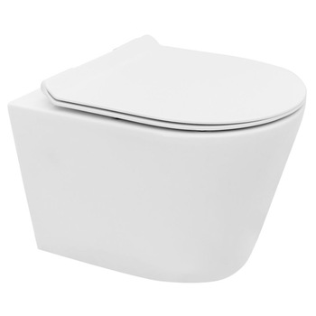 Vas wc EGO-T, suspendat, Rimless-fara bordura, capac Duroplast inclus Vas wc EGO-T, suspendat, Rimless-fara bordura, capac Duroplast inclus