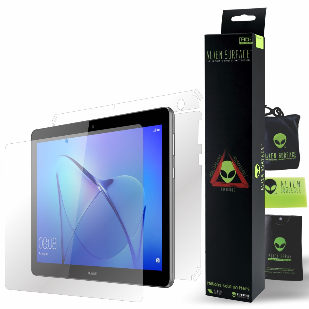 Folie Alien Surface HD, Huawei MediaPad T3 10 inch, protectie ecran, spate, laterale + Alien Fiber cadou