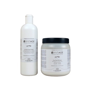 Pachet masca exfolianta antiage 350 grame si apa florala aromatica de neroli 500 ml, Lakshmi, organic Pachet masca exfolianta antiage 350 grame si apa florala aromatica de neroli 500 ml, Lakshmi, organic