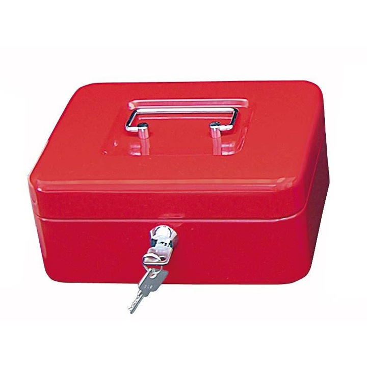 Caseta metalica pentru bani Wedo-20x16x 9 cm-rosie