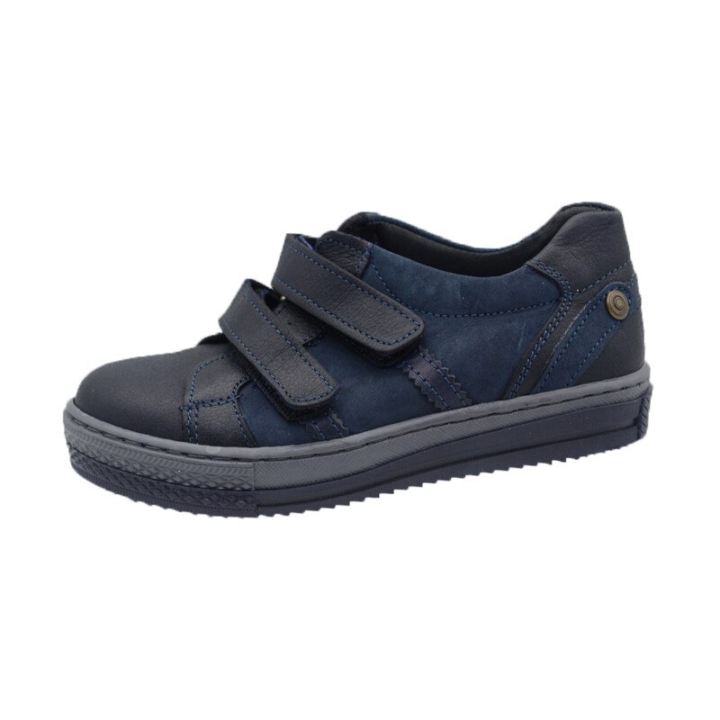 Pantofi ortopedici din piele, pentru baieti, Small Foot, benzi velcro, Bleumarin