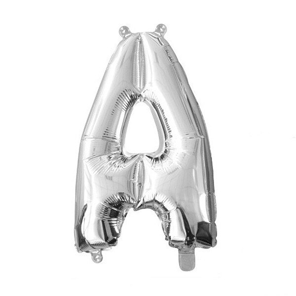 Balon folie litera A argintiu, 41 cm