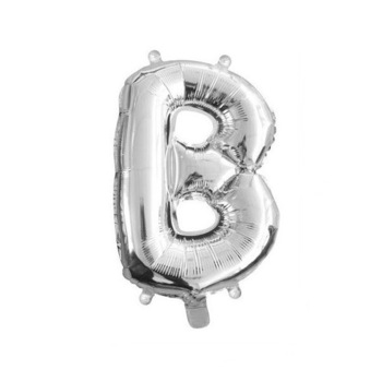 Balon folie litera B argintiu, 41 cm Balon folie litera B argintiu, 41 cm