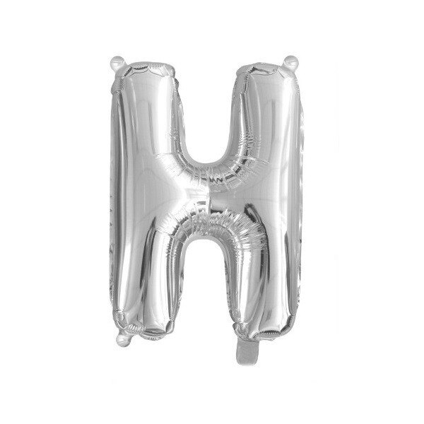 Balon folie litera H argintiu, 41 cm