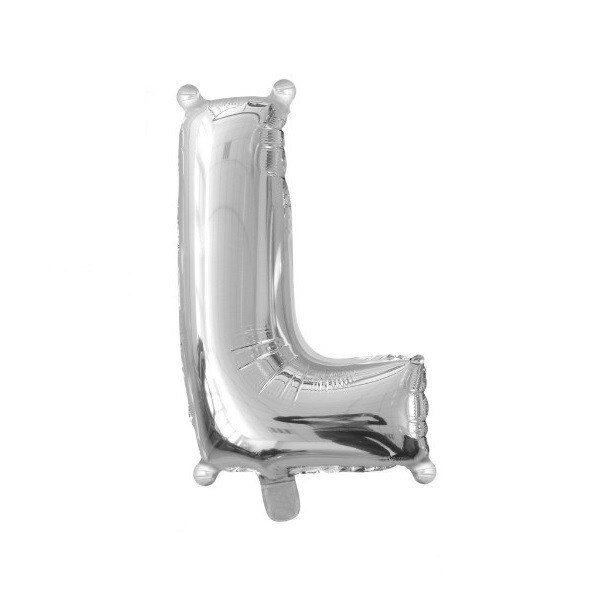 Balon folie litera L argintiu, 41 cm