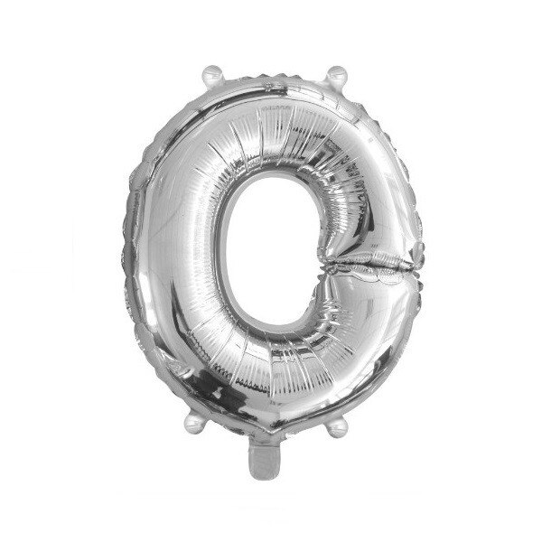 Balon folie litera O argintiu, 41 cm