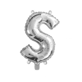Balon folie litera S argintiu, 41 cm Balon folie litera S argintiu, 41 cm