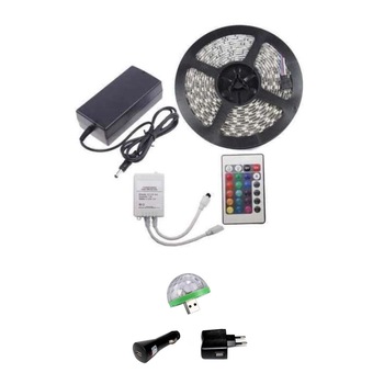 KIT Banda LED 5050 RGB 60 LED-uri/m 5 metri cu ADAPTOR ALIMENTAR +Telecomanda IR 24 taste si un beculet cu lumini multicolore ce imita ritmul muzicii+ CADOU jucarie Hopa Mitica KIT Banda LED 5050 RGB 60 LED-uri/m 5 metri cu ADAPTOR ALIMENTAR +Telecomanda IR 24 taste si un beculet cu lumini multicolore ce imita ritmul muzicii+ CADOU jucarie Hopa Mitica