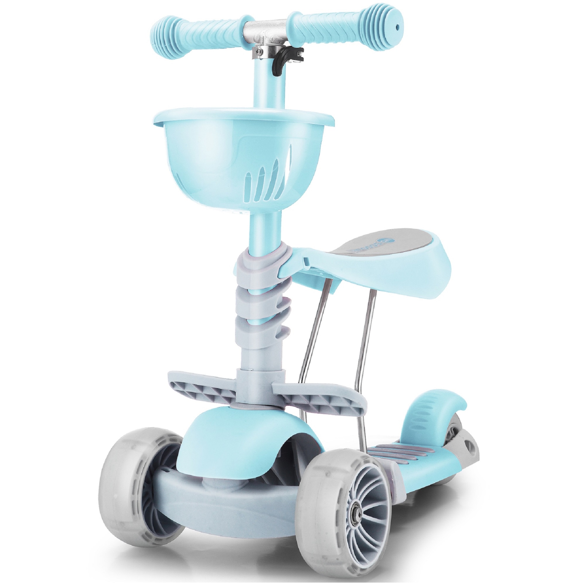 Trotineta Action One Kinder XS 3 in 1 cu roti luminoase, Albastra