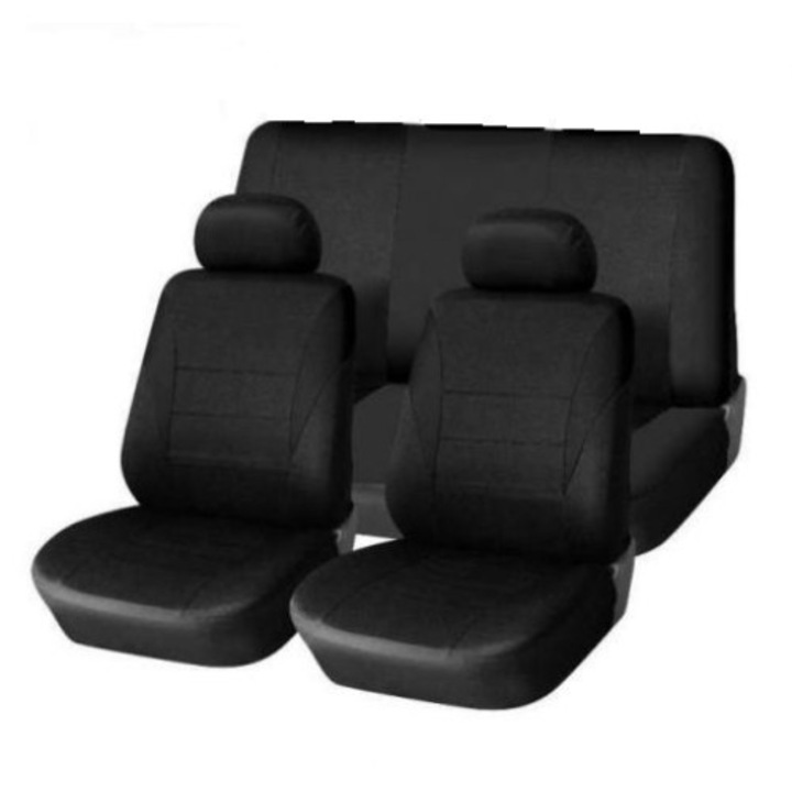 Калъфи за седалки Amio BLACK Автотапицерия за кола 6 части универсална