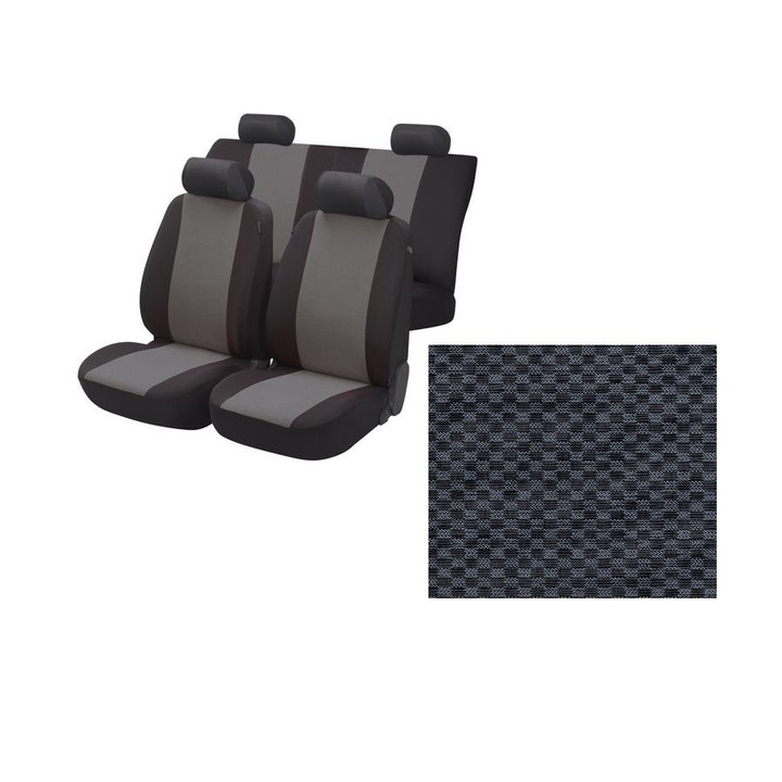 Комплект калъфи за седалки за кола Amio Тапицерия за кола за предни и задни седалки 6 части универсална 05