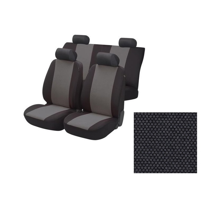 Комплект калъфи за седалки за кола Amio Тапицерия за кола за предни и задни седалки 6 части универсална 02