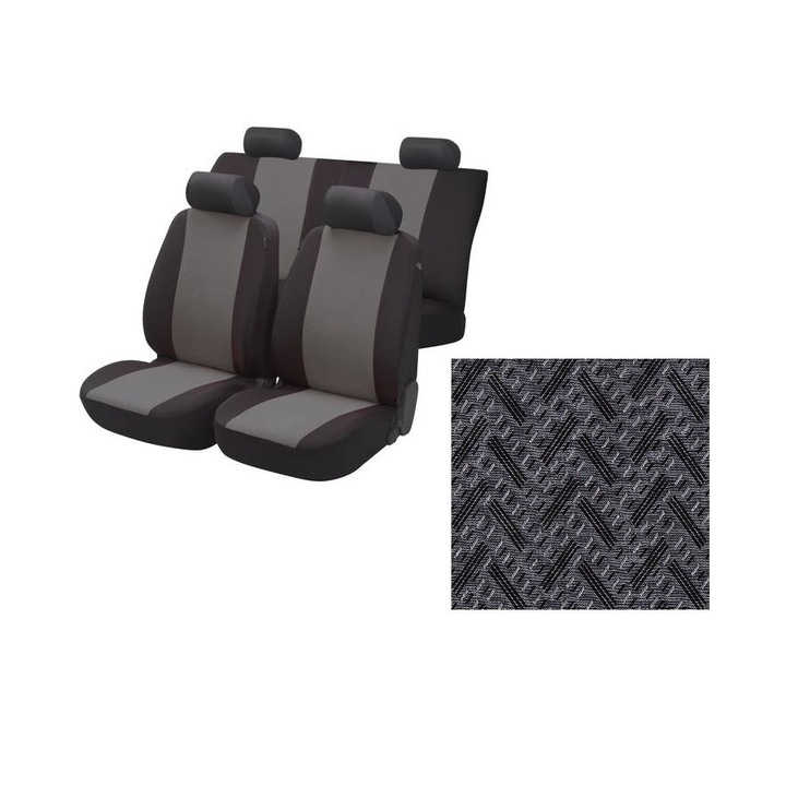 Комплект калъфи за седалки за кола Amio Тапицерия за кола за предни и задни седалки 6 части универсална 04