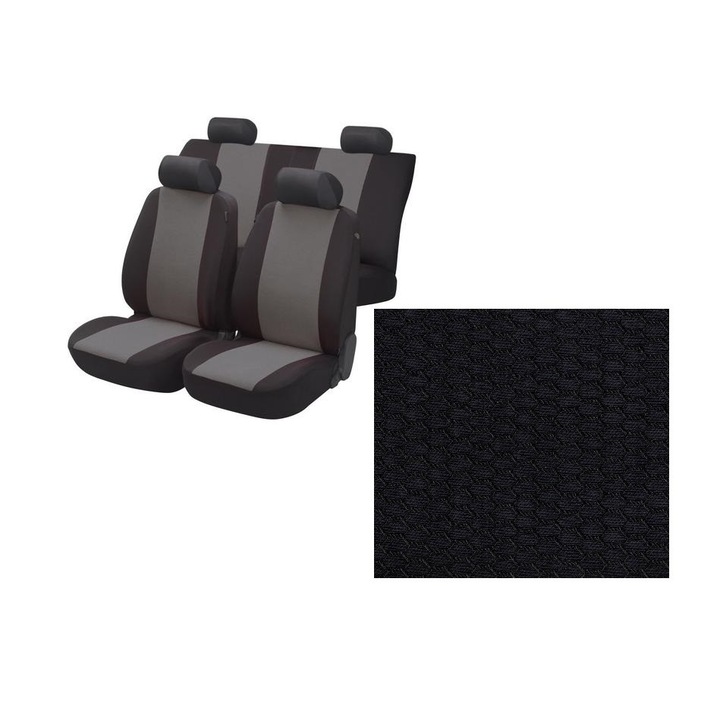 Комплект калъфи за седалки за кола Amio Тапицерия за кола за предни и задни седалки 6 части универсална 03