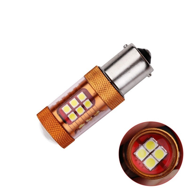 Led auto Alb 60W P21W / BA15S Canbus cu 28 SMD + Lupa
