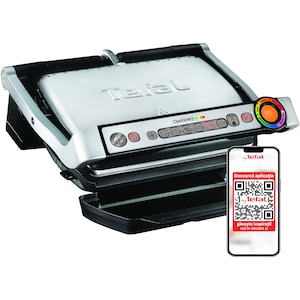 Grătar electric Tefal Optigrill+ Wafles GC716D12, 2000 W, 6 programe, Indicator pentru nivelul de gatire, Plăci detasabile, Accesoriu pentru gofre, Negru/Argintiu
