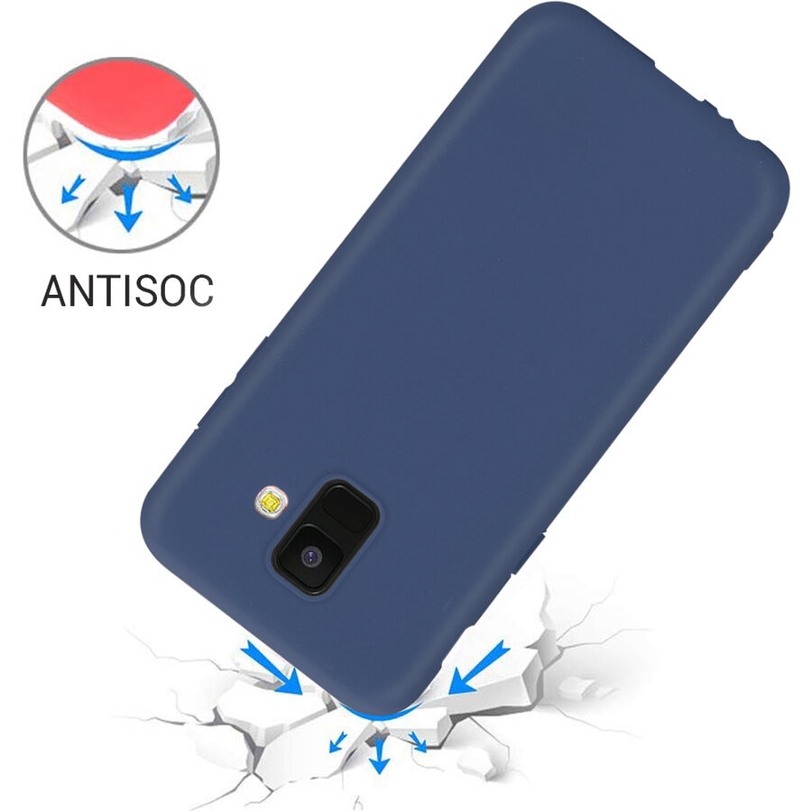 Husa silicon Just Must Candy pentru Samsung Galaxy A6 2018, Albastru