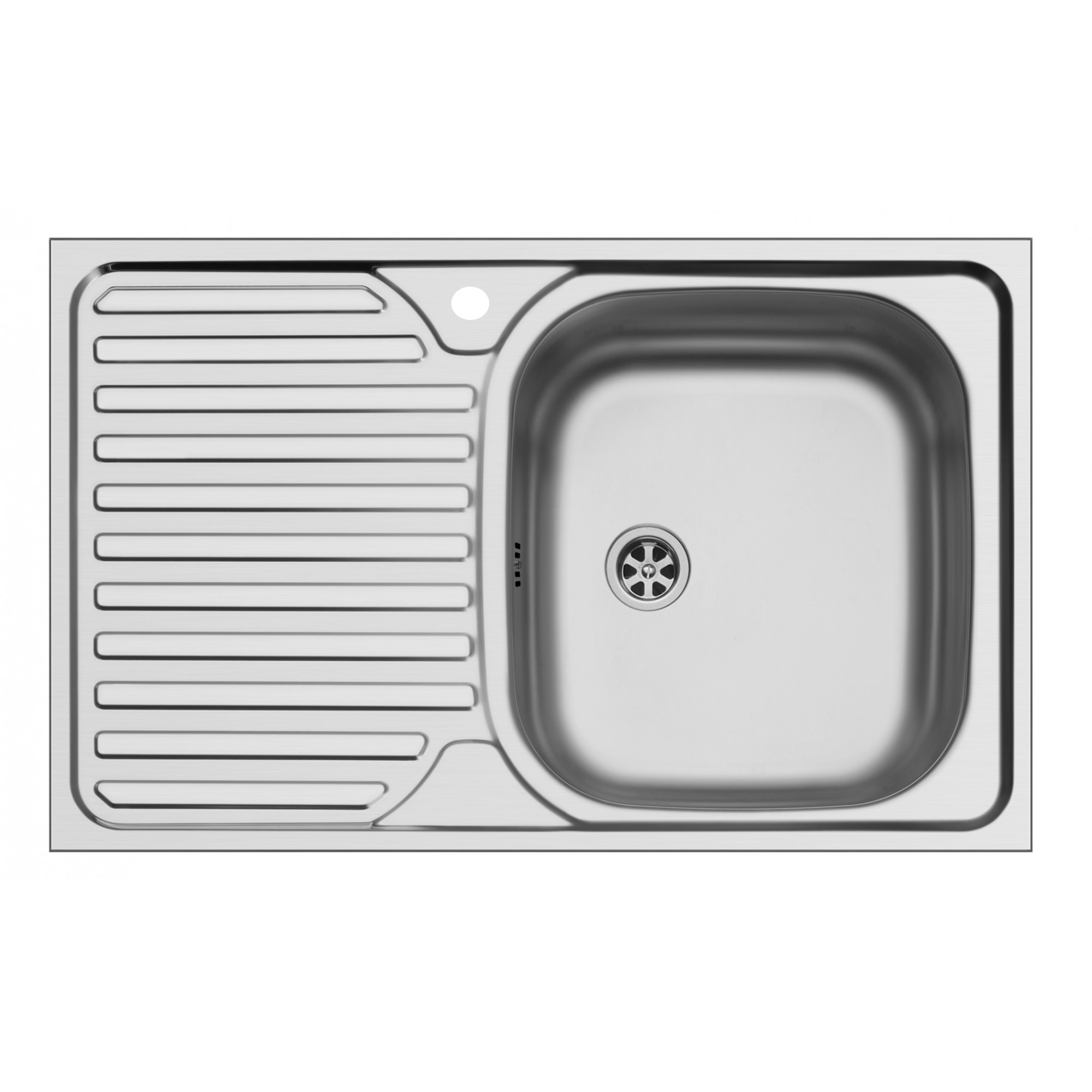 Chiuveta bucatarie Pyramis Ecoline CORE, 800x500mm, adancime 140mm, orientare cuva dreapta, montare pe masca, finisaj lucios