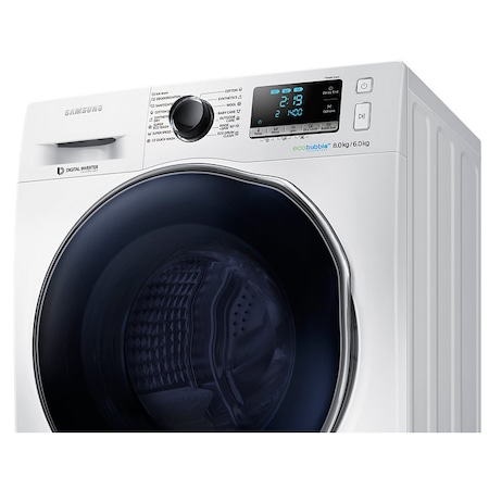 Masina de spalat rufe cu uscator Samsung WD80J6410AW/LE, 1400 RPM, Spalare 8kg, Uscare 6kg, Clasa A, Alb