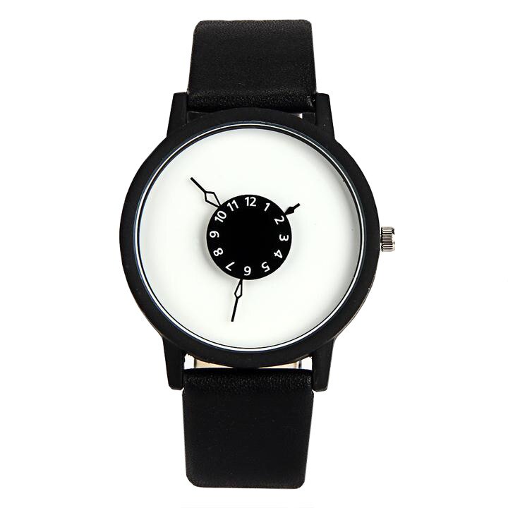 Ceas elegant unisex cu cadran alb New Fashion