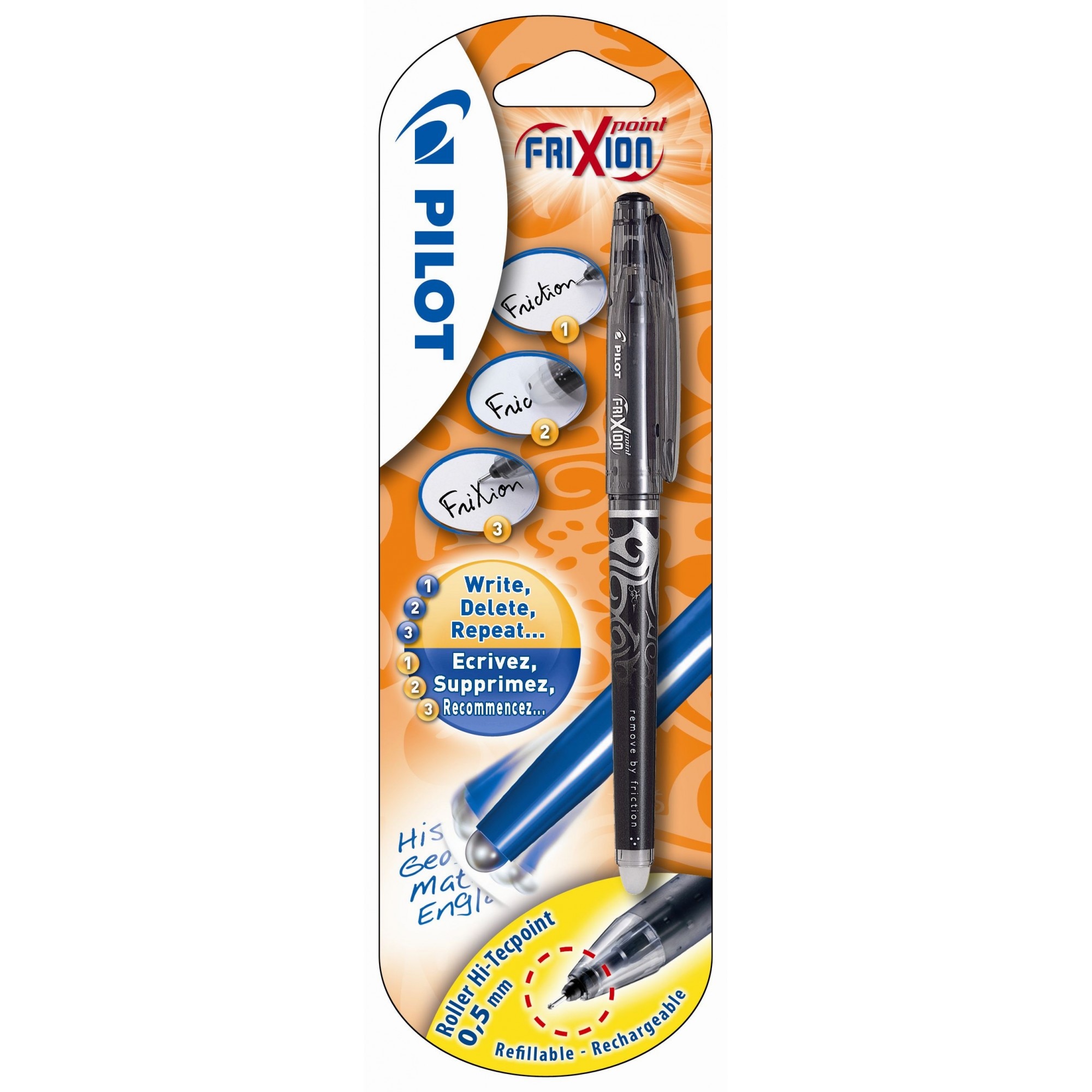 Roller Pilot Frixion Point, 0.5mm, Negru