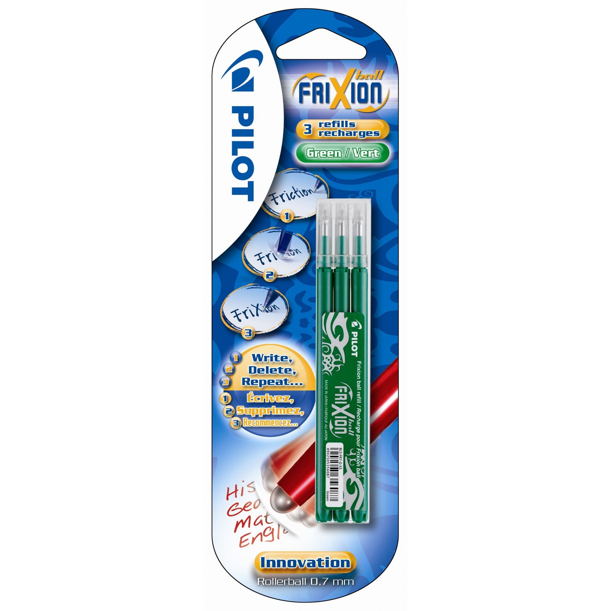 Set 3 rezerve Roller Pilot Frixion Ball, Verde