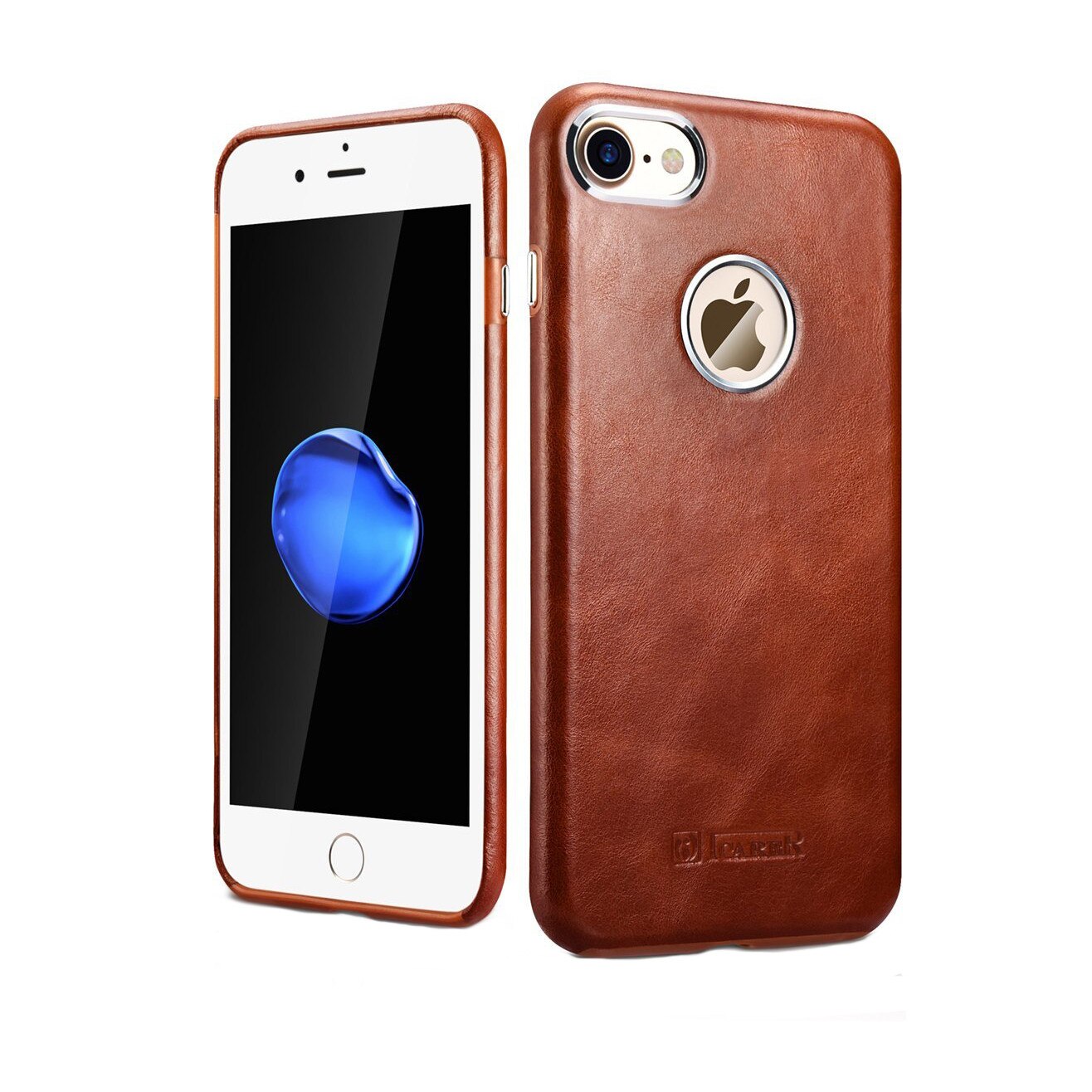 Husa iPhone 8, iCarer Transformers Vintage Series, din piele, tip back cover, culoare Maro coniac