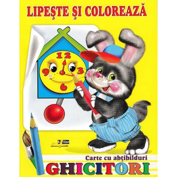 Ghicitori - Iepure - Lipeste si coloreaza. Carte cu abtibilduri