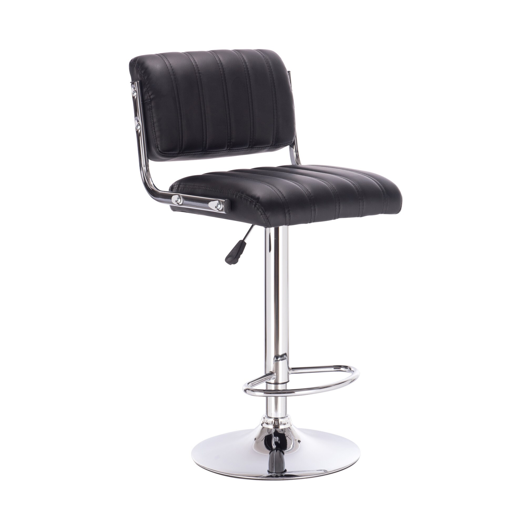 Scaun de bar DART, Negru, Piele ecologica