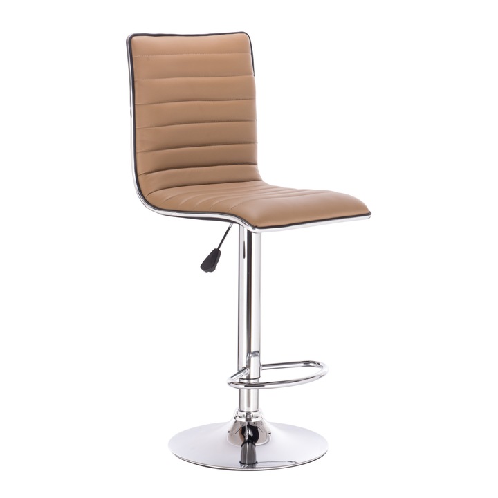 Scaun de bar TITAN, Mocca, Piele ecologica