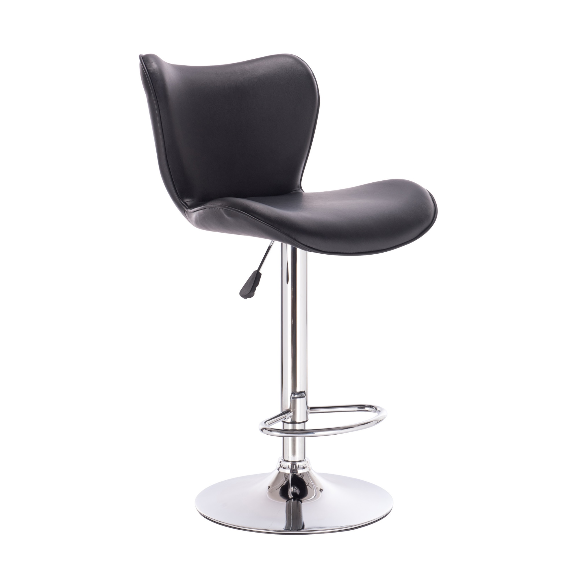 Scaun de bar BAVARIA, Negru, Piele ecologica