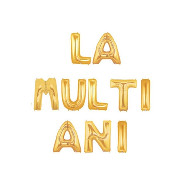 Set baloane folie Auriu, LA MULTI ANI, 42 cm