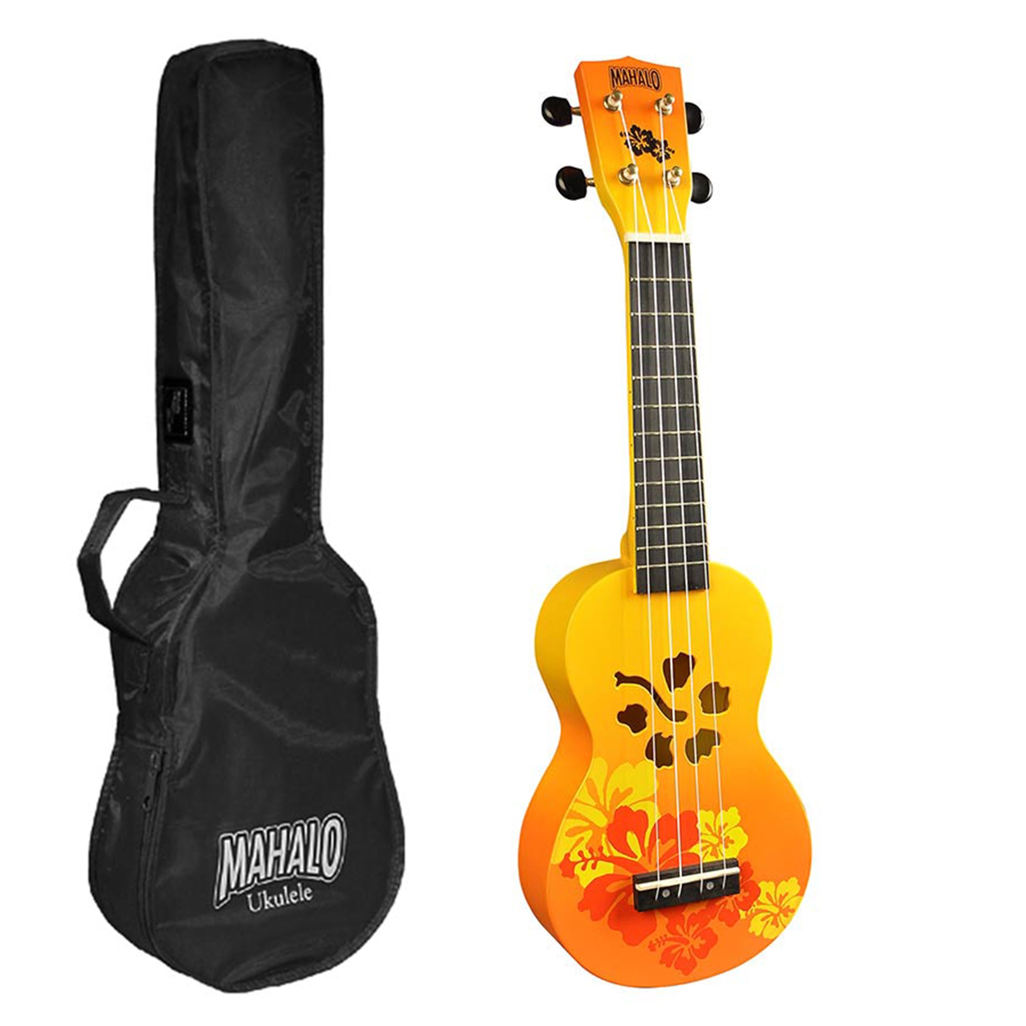 Set ukulele Mahalo MD1HB/ORB Designer Hibiscus portocaliu burst
