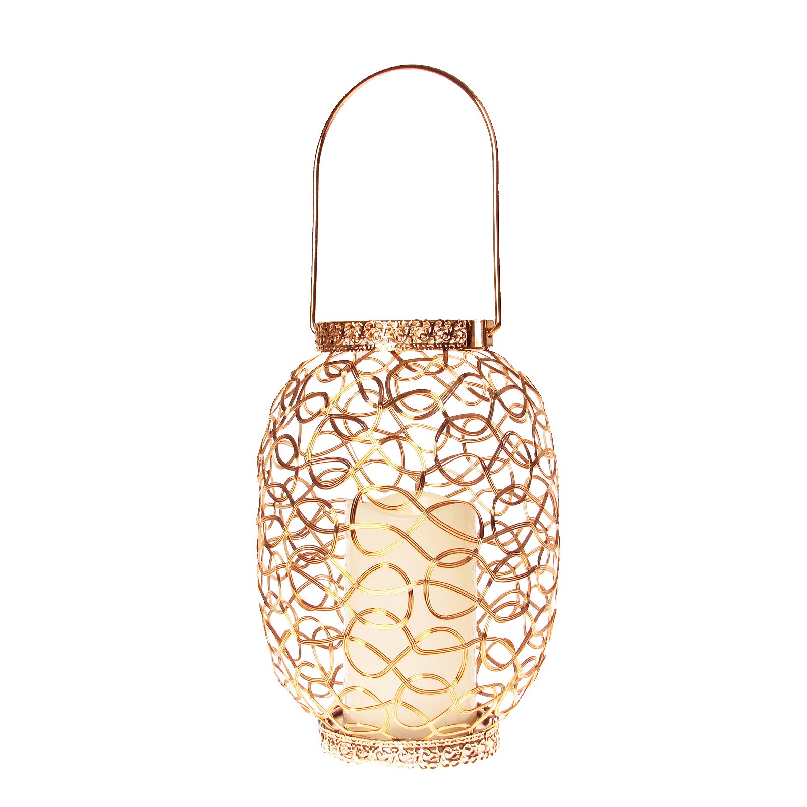 Felinar decorativ cu leduri, TANO, realizat din otel, 26 cm