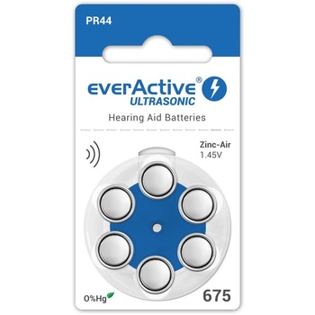 Baterii pentru proteze auditive EverActive P675 Zinc-Aer - 1 blister/6 bucati. Baterii pentru proteze auditive EverActive P675 Zinc-Aer - 1 blister/6 bucati.