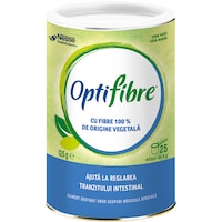 Nestle OptiFibre cu efect prebiotic, care ajuta la reglarea tranzitului intestinal, 125g