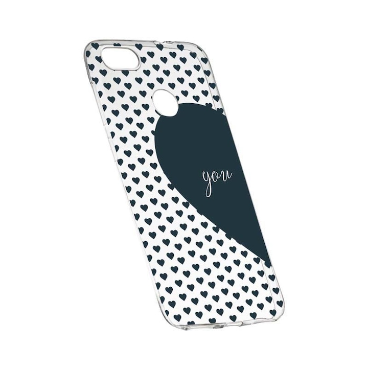 Силиконов калъф, прозрачен, тънък, Love Me + You, 101, HTC Desire 12 Plus