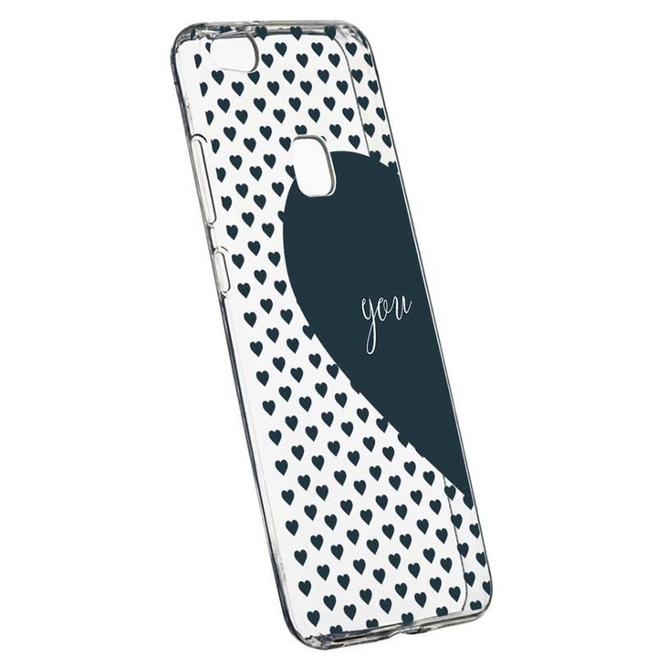 Силиконов калъф, Прозрачен, Тънък, Love Me + You, 101, Huawei P10 LITE