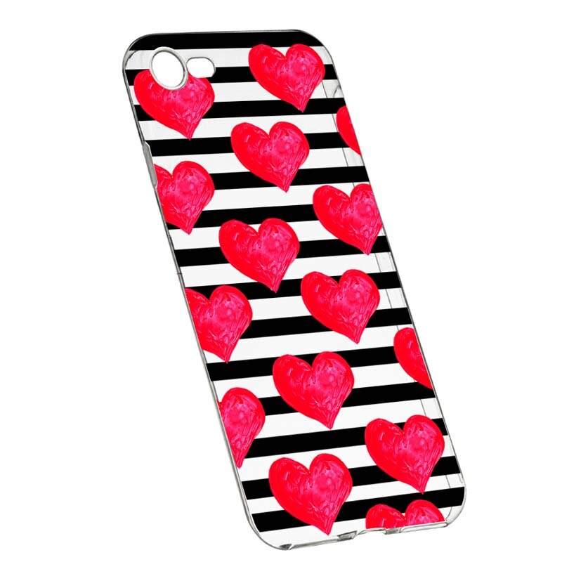 Husa Silicon, Transparent, Slim, Red Heart, 102, Apple iPhone 6 / 6S