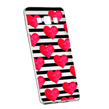 Husa Silicon, Transparent, Slim, Red Heart, 102, Samsung Galaxy J7 2016 Husa Silicon, Transparent, Slim, Red Heart, 102, Samsung Galaxy J7 2016