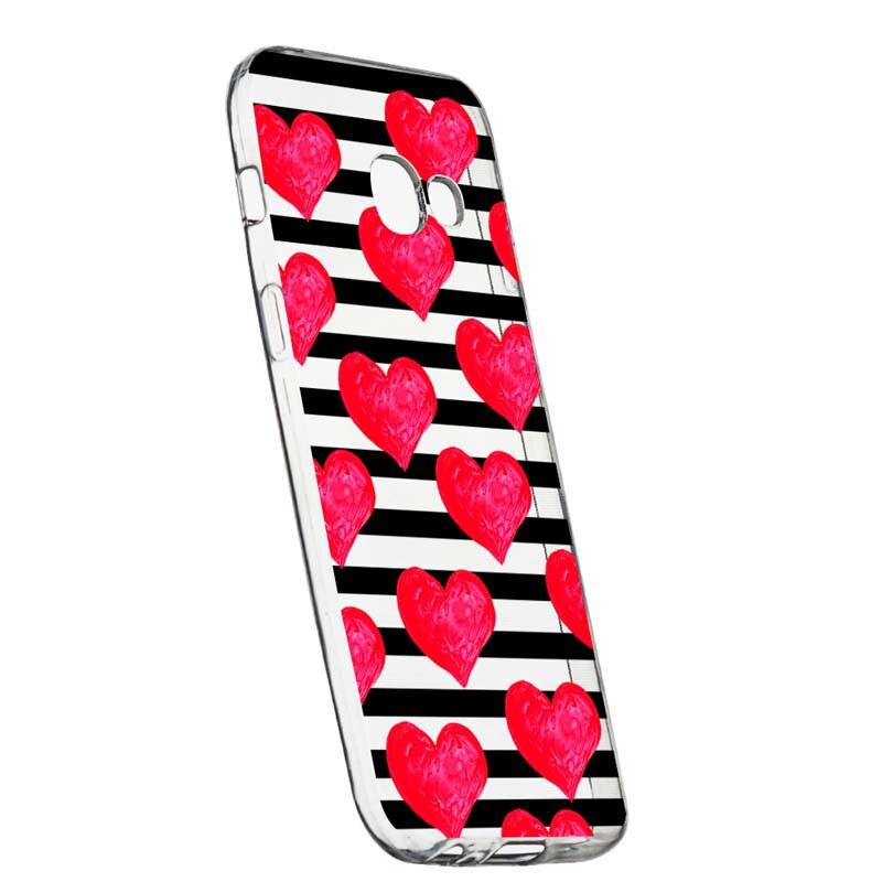 Husa Silicon, Transparent, Slim, Red Heart, 102, Samsung Galaxy A5 2017