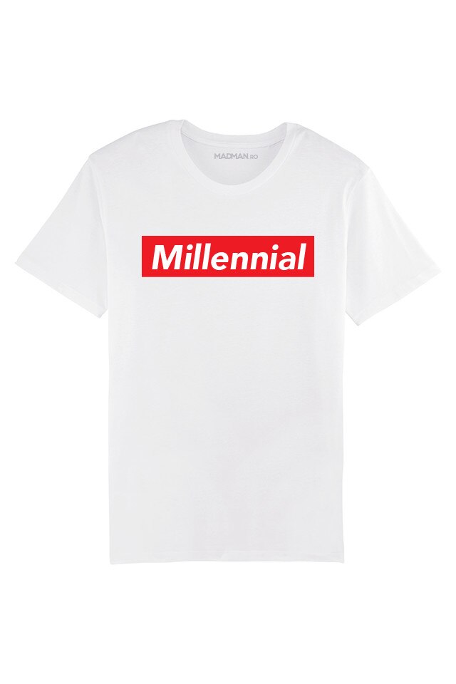 Tricou MADMAN, Millennial, alb, Alb