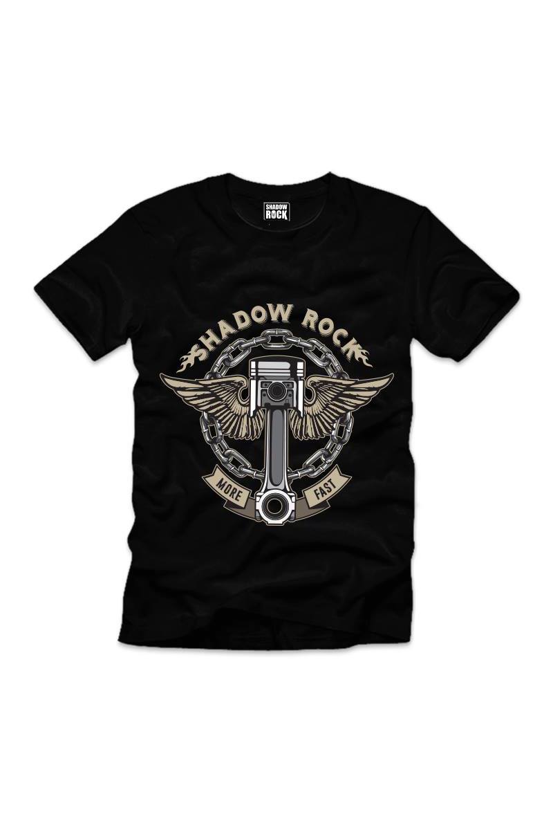 Tricou Barbati Clasic, Motorcycle Piston, Negru, Negru