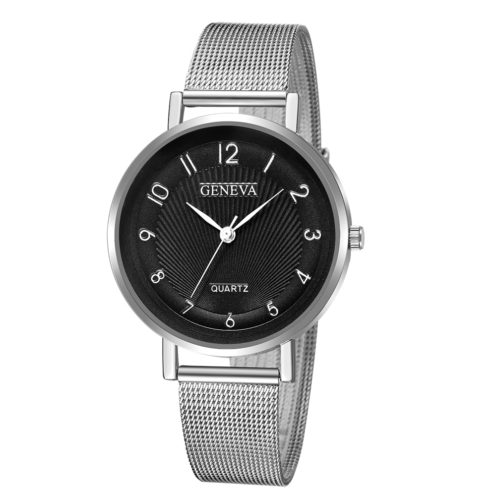 Ceas dama casual Geneva Deliria, negru-argintiu