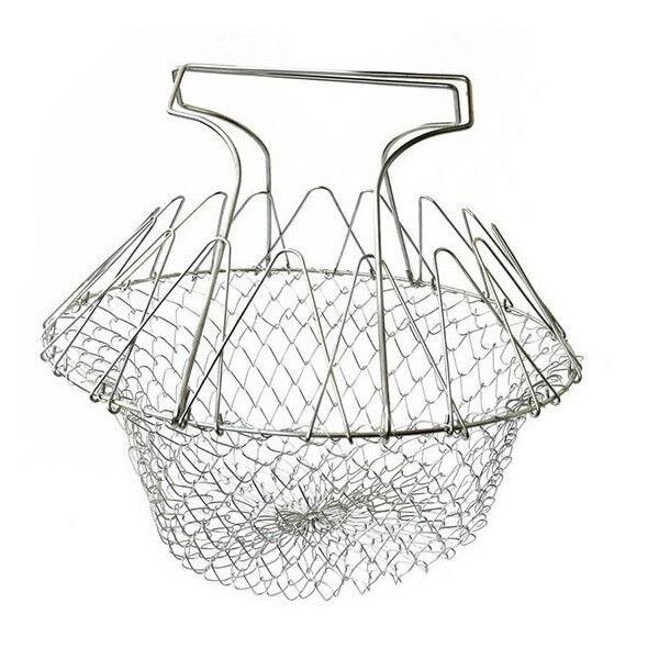 Cos pentru prajit Alimente, 20 cm, pliabil, otel inoxidabil