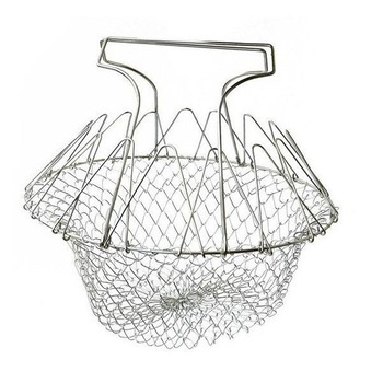 Cos pentru prajit Alimente, 20 cm, pliabil, otel inoxidabil Cos pentru prajit Alimente, 20 cm, pliabil, otel inoxidabil